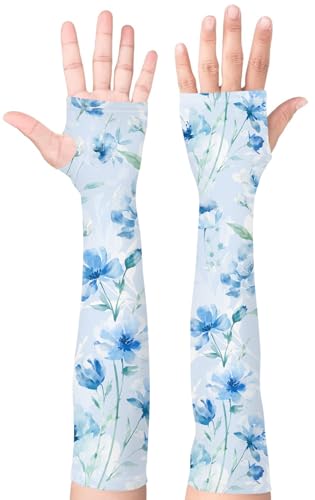 Image of Bebila Gardening Sleeves for Women Farm UV Sun Protection Anti-Scratch Cooling Sleeves with Thumb Hole Arms Cover Outdoors