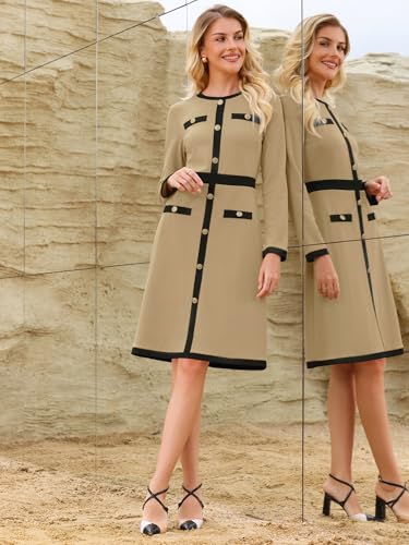 Robe trapèze de travail haut de gamme en textile fluide de haute qualité - 3