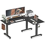 BANTI Triple Motors L-Shaped Electric Standing Desk, 63 Inches Adjustable Height Stand Up Desk, Sit...