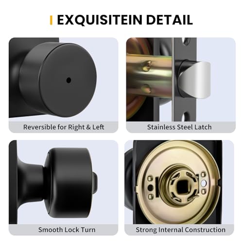 Matte Black Door Knobs Interior - image 5