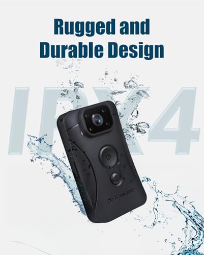 Image of Transcend 64GB, DrivePro Body 10, Body Camera, Night Vision, Infrared LED, Water Resistant, 7-Hour Battery Life, with Audio and Video Recording, Ideal for Personal Civilians & Security