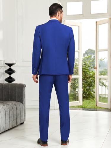 Image of Mens Suit Slim Fit 3 Piece Double Breasted Suit Men Formal Tuxedo Set Casual Wedding Prom Groom Suits