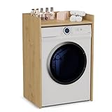 CDF Armoire de Machine à Laver et sèche Linge Meuble Haut de Salle de Bain Etagère pour Machine Laver Moderne Meuble pour Salle de Bain Cuisine Buanderie Chêne Artisan 50x64x97,5 cm