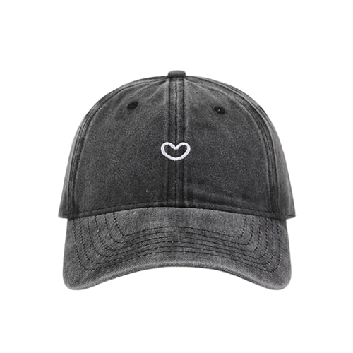 Generisch Baseball Cap Damen mit Herzförmiges Stickmuster Mütze Verstellbarem Kappe Outdoor Sports Cap (01A-Black, One Size) Generisch Baseball Cap Damen mit Herzförmiges Stickmuster Mütze Verstellbarem Kappe Outdoor Sports Cap (01A-Black, One Size)