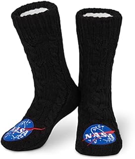 Nasa Fluffy Socks, Mens Slipper Socks, Fleece Knitted Non Slip Socks