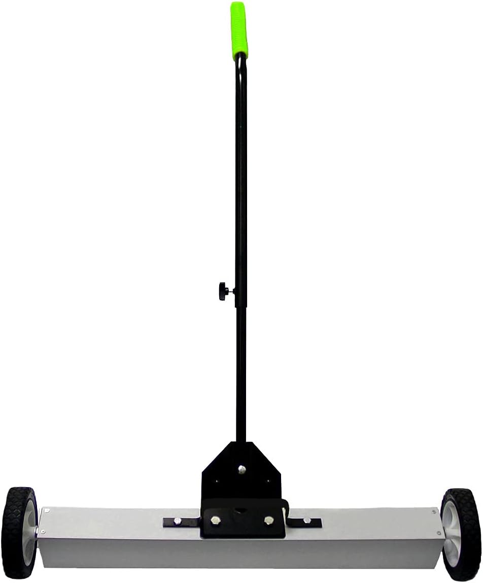 Grip 36" Magnetic Sweeper With Wheels & Release - 50 Pound Capacity - Extendable Handle 35-1/2" to 50" - Easy Cleanup of Workshop, Garage, Construction - - 