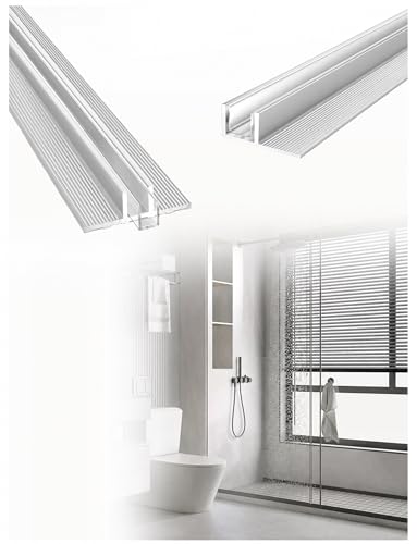 T & F-Channel Aluminum Track – 2.5mm Shower & Cabinet Mounting, Fits 10-12mm Panels, Ideal for Bathroom, Office, and Furniture Use (Silver, 300cm Length)
