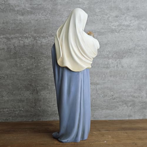BC Katolicka Madonna z figurką dziecka, figurka Najświętszej Maryi Panny, religijny prezent dla mamy, 32,4 cm H, ręcznie malowana klasyczna renesansowa rzeźba arcydzieło firmy Buildclassic