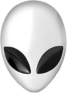 Wanheyao Black Eyes Silver Car 3D Logo Metal Aliens Auto Truck Motorcycle Emblem Badge Sticker Decal