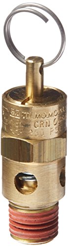 Control Devices ST25-1A250 ST Series Brass Soft Seat ASME Safety Valve, 250 psi Set Pressure, 1/4 Male NPT