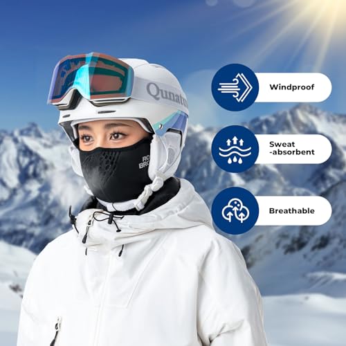 ROCKBROS Balaclava Ski Mask Winter Face Mask for Men Women Cold Weather Gear Skiing Snowboarding Thermal Winter Neck Warmer Black - Image 3