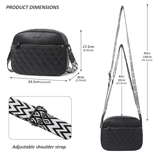 Image of TANTOMI Crossbody Purses for Women Leather Purse Shoulder Handbags with Wide Strap, Small Crossbody Bags for Women Travel