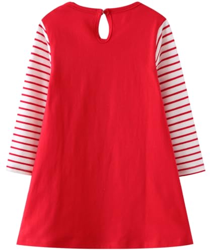Toddler Girl Christmas Dress Girls Long Sleeve Dresses Fall Winter Cotton Casual Tunic Shirt Outfits Clothes3