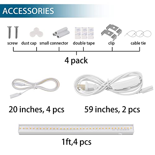 Barrina Grow Lights For Indoor Plants, Full Spectrum Sunlight, 1Ft Plant Growing Lamp, Led Grow Light Bulbs, T5 Grow Light Strip, Plug And Play, Yellow thumb #6