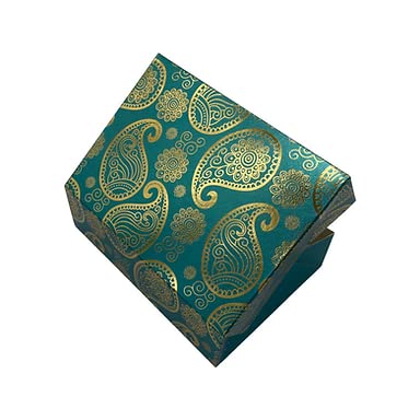 Chic Paisley Forest Teal - Geschenkdozen voor snoep, taarten, koekjes, Mithai, Ladoo of een traktatie (50) - Image 4