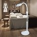 LED Floor Magnifying Lamp, 16X Light Adjustable Angle Height Lighted Magnifier with Tools Tray Estheticians Magnifying Lamp for Salons Dentist (No Wheels)