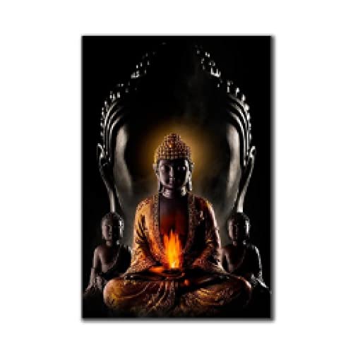Toile Bouddha peinture art abstrait moderne affiche bouddhisme decoration murale salon 40x60cm
