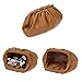 Dumpling Cloud Clutch Purses for Women Crossbody Bags Genuine Leather with Ruched Detail (Khaki)
