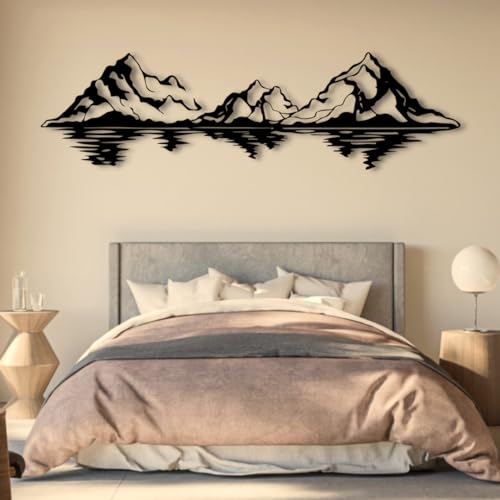 Minimalist Mountain Metal Wall Art for Living Room, Bedroom or Study