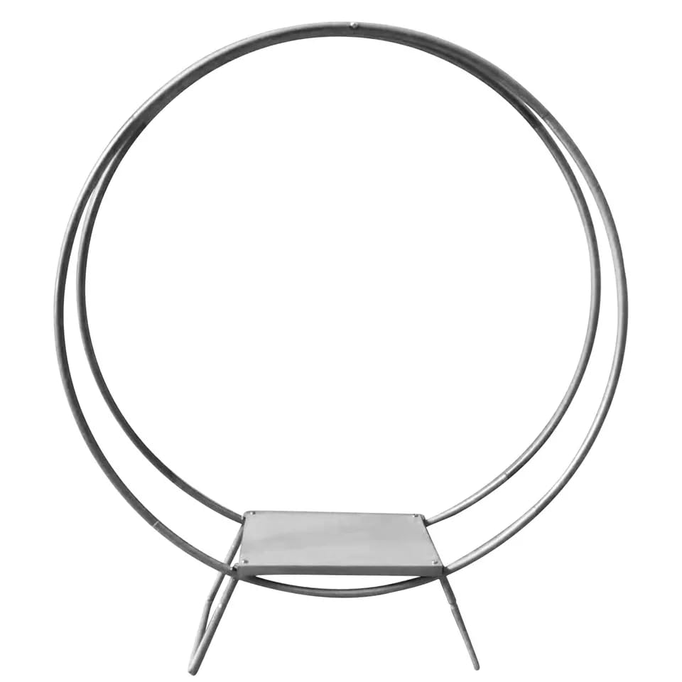 Soporte para tartas de 80 cm, plateado, doble arco, floral, soporte para tartas, soporte redondo, fondo decorativo, arco, arco, decoración para bodas, fiestas, eventos, decoración, cabina de fotos