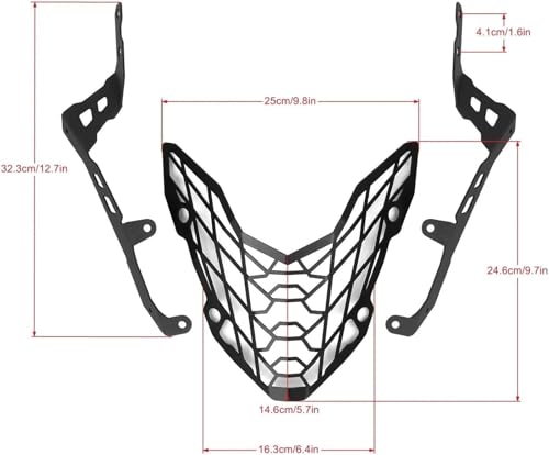 Rejilla del faro de la motocicleta protectora negra para CB500X 2019-2023 4