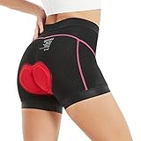 NOOYME Fahrradunterhose Damen Fahrrad Unterwäsche Damen mit 4D Sitzpolster Elastische & Atmungsaktive Radunterhose Damen Radlerunterhose Damen Radlerhose Damen