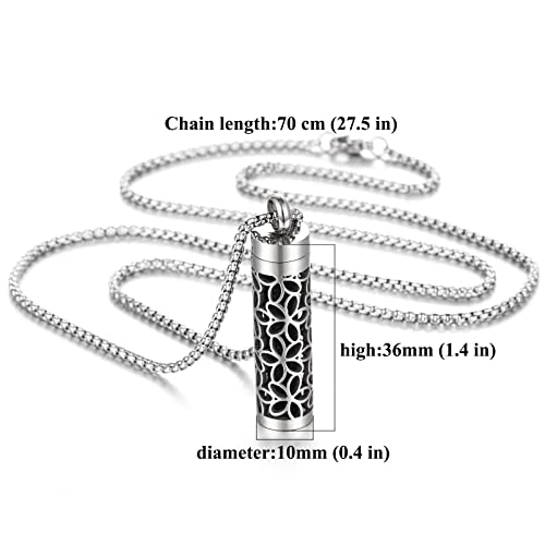 Essential Oil Necklace For Women, Aromatherapy Pendant Necklace 316L Stainless Steel Diffuser Necklace, Essential Oil Jewelry Gift For Men Women, Christmas, Birthday Xn046-09 #TOP4