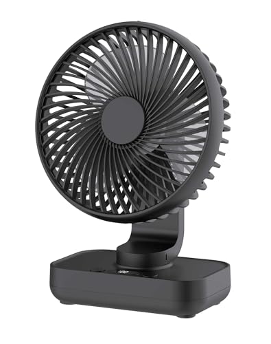 Joneytech Tischventilator Leise Automatisch Oszillierend, 4000mAh Akku USB Klein Tragbarer 4...