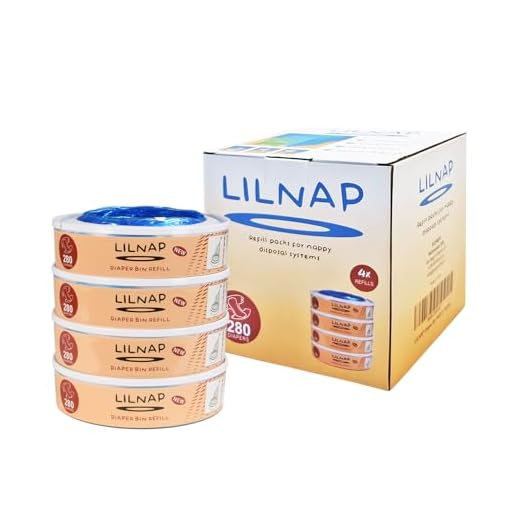LILNAP - 4 Nachfüllkassetten kompatibel mit Angelcare Windeleimer & Litter Locker II (RUNDE KASSETTEN) - Neues Design