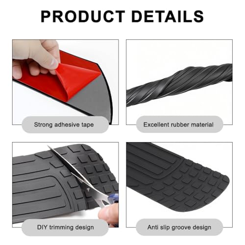Image of STHIRA Car Rear Bumper Protector 41 x 3.4 Inch Trimmable Anti-Scratch Rubber Guard, Universal Non-Slip Strip for SUV Sedan Hatchback, Durable Scratch-Resistant Black Rear Bumper Cover
