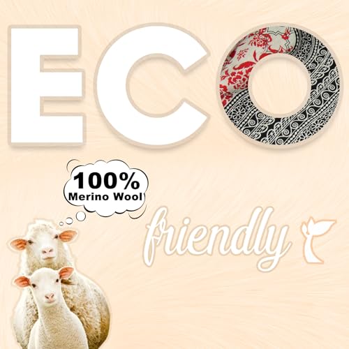 DANA XU 100% Merino Wool Pashmina Shawl for Women 96"x43", Oversized Cashmere Wrap with Tassels, Floral Travel Blanket Cape