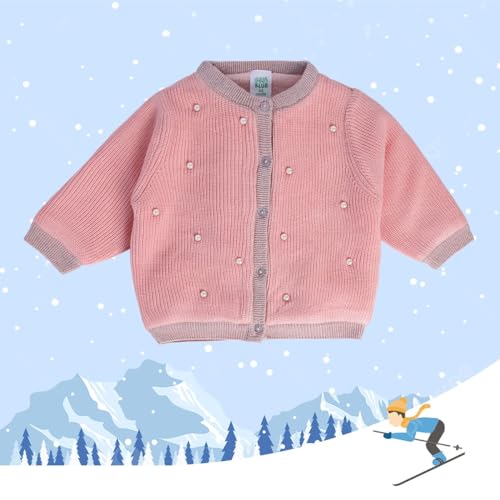 Image of miniklub Baby Collar Full Sleeve Knitted Cotton Sweater (Purple Color)