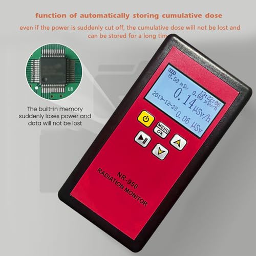 Image of NR-950 Handheld Portable Nuclear Radiation Detector LCD Display Household Radioactive Tester Geiger Counter Detection Sound Vibrations Light Triple Alarm Practical Nuclear Radiation Detector