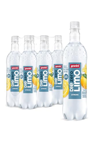 Die Limo von granini Zero Zitrone (6x 1l), natürlich erfrischend, mit Geschmack aus echten Früchten, Süße aus pflanzlichem Ursprung, ohne Aspartam, nur 4kJ/1 kcal auf 100ml, vegan