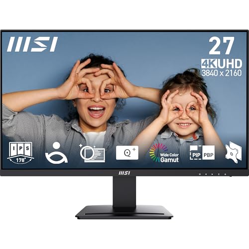 Image of MSI PRO MP273U 27 Inch UHD Office Monitor - 3840 x 2160 IPS Panel, PIP /PBP, Wide Color Gamut, Eye-Friendly Screen, Built-in Speakers, Tilt-Adjustable - HDMI 2.0b, DP (1.4a)