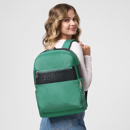 Image of Caprese Jupiter 20L Laptop Backpack Large | Stylish Color Block Business Bag | 3 Compartments with Padded Laptop Sleeve | Front & Side Pockets | Spacious & Durable Travel Backpack for Women