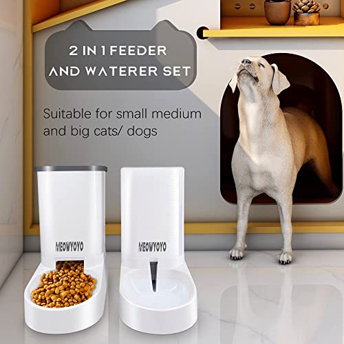 Pets Automatic Feeder Set,Cats Dogs Water Dispenser And Food Feeder,Gravity Feeder For Small Animals (Food And Water Feeder Set) #TOP4