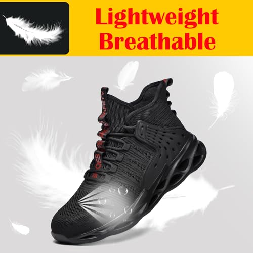 Steel Toe Shoes for Men Women Lightweight Steel Toe Sneakers Mid Cut Indestructible Work Boots Construction Safety Shoes4