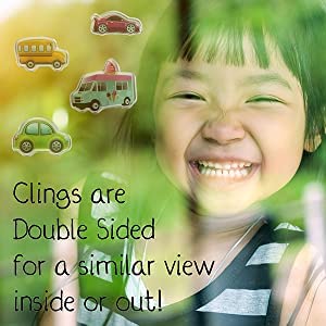 Cars Trucks & Construction Gel Window Clings For Kids - Window Stickers For Toddlers, Monster Truck Gel Clings, Window Decals Kids Jelly Reusable Sticker - Car Plane Airplane Activities (Jesplay Usa) #TOP2