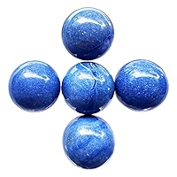 5 Pack Blue Aventurine Gemstone Balls - 0.78 Inch (20mm) Polished Crystal Spheres For Jewelry, Decoration & Healing