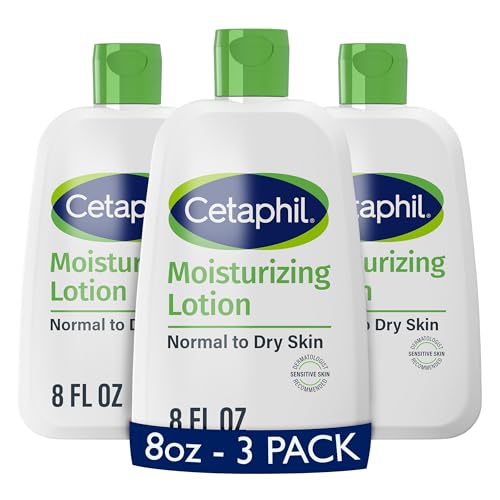 Cetaphil Moisturizing Face & Body Lotion, Sensitive Skin, 8oz, 3ct | Hydrating Lotion For Dry Sensitive Skin, Fragrance-Free, Dermatologist Recommended, Face And Body Use, Bulk Value 3-Pack - image 1