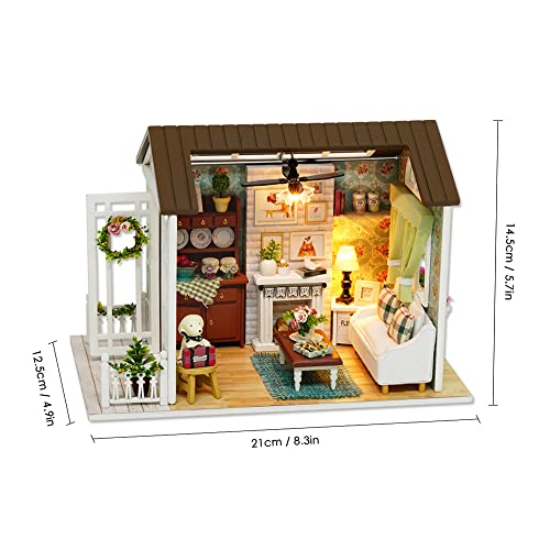 Kit maison de poupée miniature à monter soi-même puzzle 3D bois avec LED
