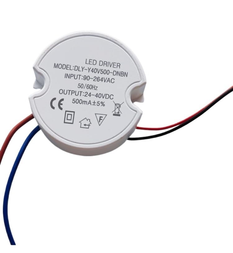Driver LED Alimentatore a Corrente costante 20W Raddrizzatore 24W Rotondo 30W Avviatore Impermeabile(20W/500ma/24-40V)