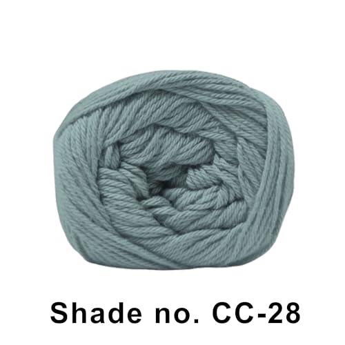 Image of VCR 8Ply Grey Cotton Craft Yarn, 100 Grams Hank, 160 Meters Length, Cotton Combed Ball for Crochet and Knitting, Pack of 1 Yarn, Suitable for DIY Crafts