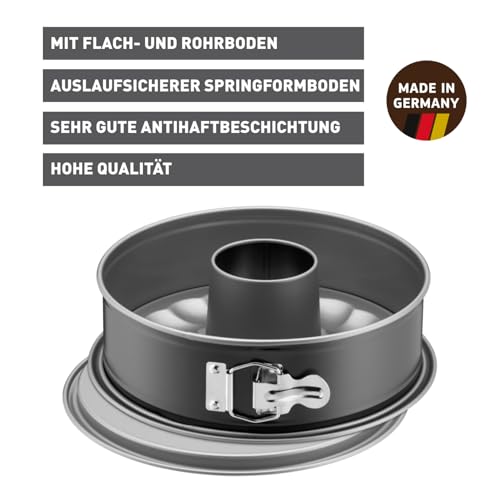 Foto von Original Kaiser Inspiration Springform 26 cm rund, 2 Böden, Flach- und Rohrboden, runde Backform, Kuchenform antihaftbeschichtet, auslaufsicher