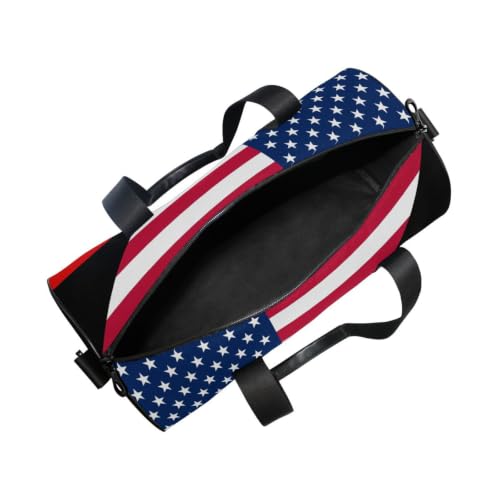 Bolsa de deporte con bolsillo interior y diseño estampado de banderas de lona 5
