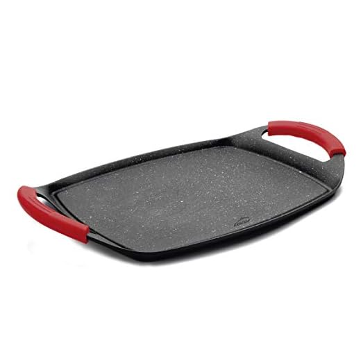 Lacor - 25536 - Plancha de Asar, Grill Eco Piedra, Compatibilidad: todo tipo de cocinas, Apta para inducción y horno, Recubrimiento antiadherente, Ecológica y libre de PFOA, 29 x 22,5 x 1,5 cm
