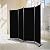 Room Divider, 4 Panel Folding Privacy Screens with Wider Feet, Black