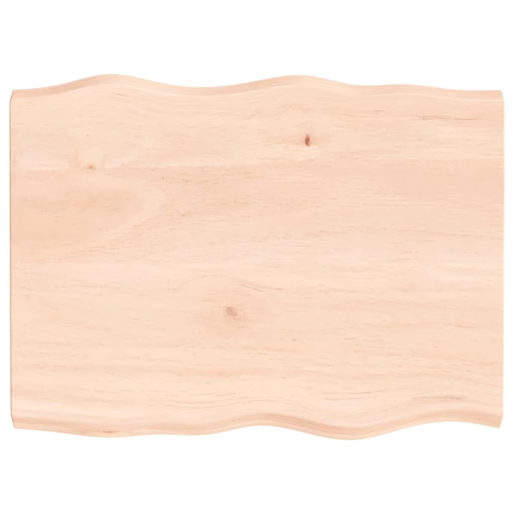 Piano per Tavolo, Sostitutivo in Rovere Massello Non Trattato con Bordi Vivi 80x60x(2-4) cm, Tavola Fai-da-Te per Rinnovo Tavoli Casa e Ufficio