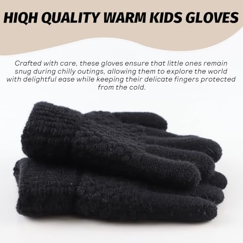 Image of JANGANNSA Cold Weather Kids Gloves Warm Knitted Children Magic Glove With Fleece Lining Winter Gloves For Boys Girls